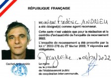 Frederic Andrieu agent recenseur 2022