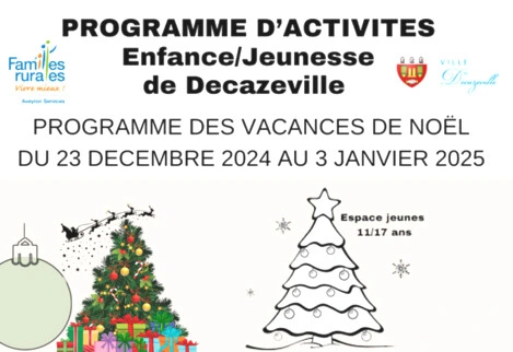 Vacances de Noël Espace Jeunes Decazeville