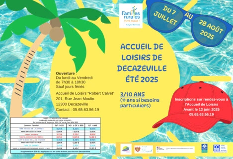 Accueil de Loisirs Été 2025 Decazeville