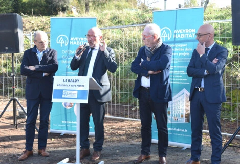 Pose première pierre au quartier Baldy à Decazeville